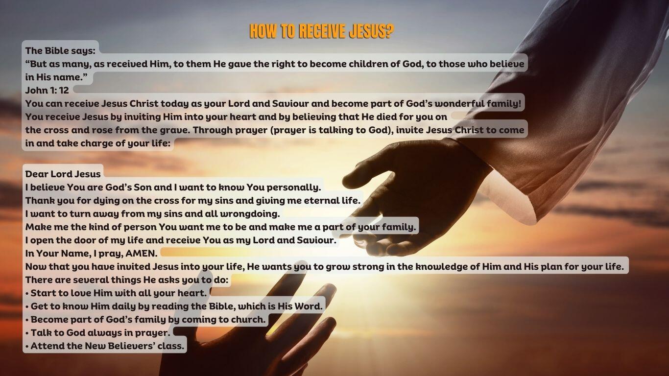 How to receive Jesus?
